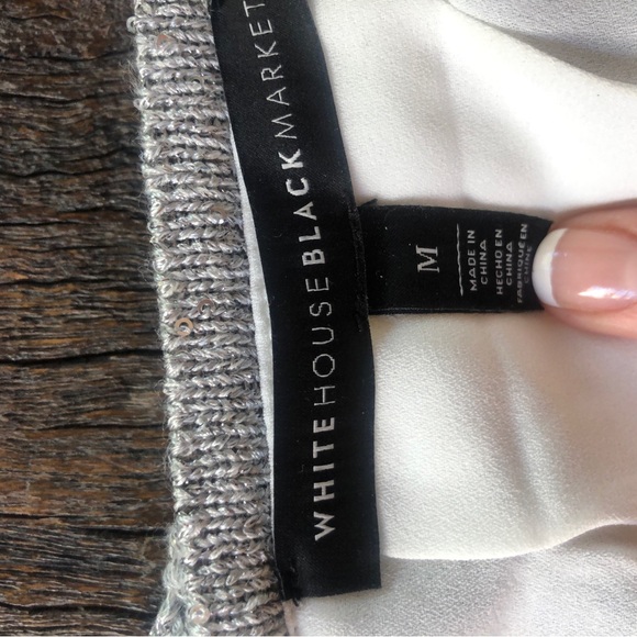 *EUC*  WHITE HOUSE BLACK MARKET - sequin ombre twofer sweater - Picture 7 of 8